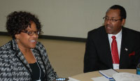 Dr. Mabel Mathews, NASA with Dr. Larry Campbell, UNC-CH
