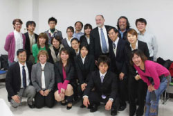 Dr. Mike Spranger and Ms. Karen Blyler pose with graduate students and faculty at the Tokyo University of Marine Science and Technology