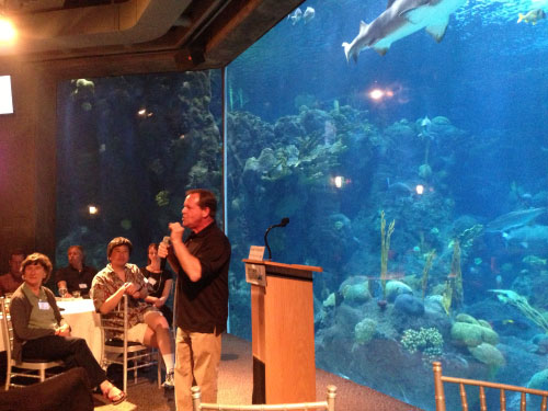 Evening speaker at the aquarium