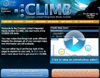 Screenshot of the CLIMB homepage
