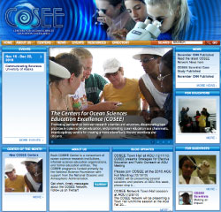 Screenshot of the COSEE.net home page